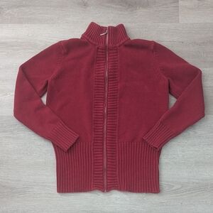 Red Full-Zip Van Heusen Sweater Size M